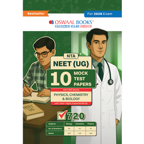 Oswaal NEET (UG) 10 Mock Test Papers Based on Latest NTA Pattern | PHYSICS, CHEMISTRY & BIOLOGY| For 2026 Exam
